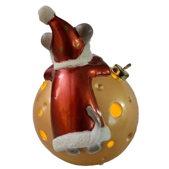 Luminary Flameless Candle Mouse with Christmas Ball - Picture 8 of 8